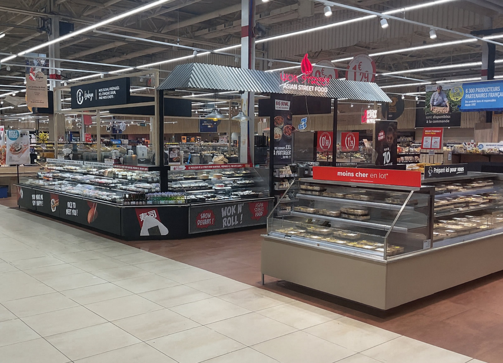 Aménagement d’un espace traiteur et snacking en grande surface Carrefour à Mundolsheim