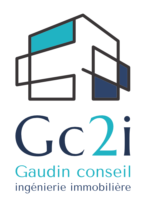 Logo vertical de Gc2i, cabinet d'ingénierie du bâtiment à Annecy.