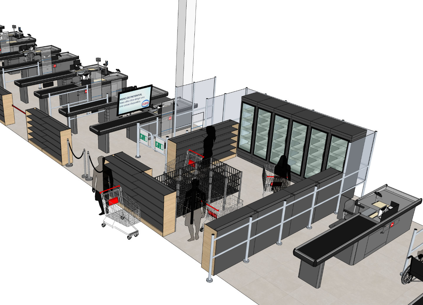 Vue 3D du concept Venturini des hypermarchés Cora